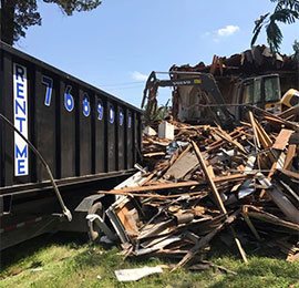 demolishing a house